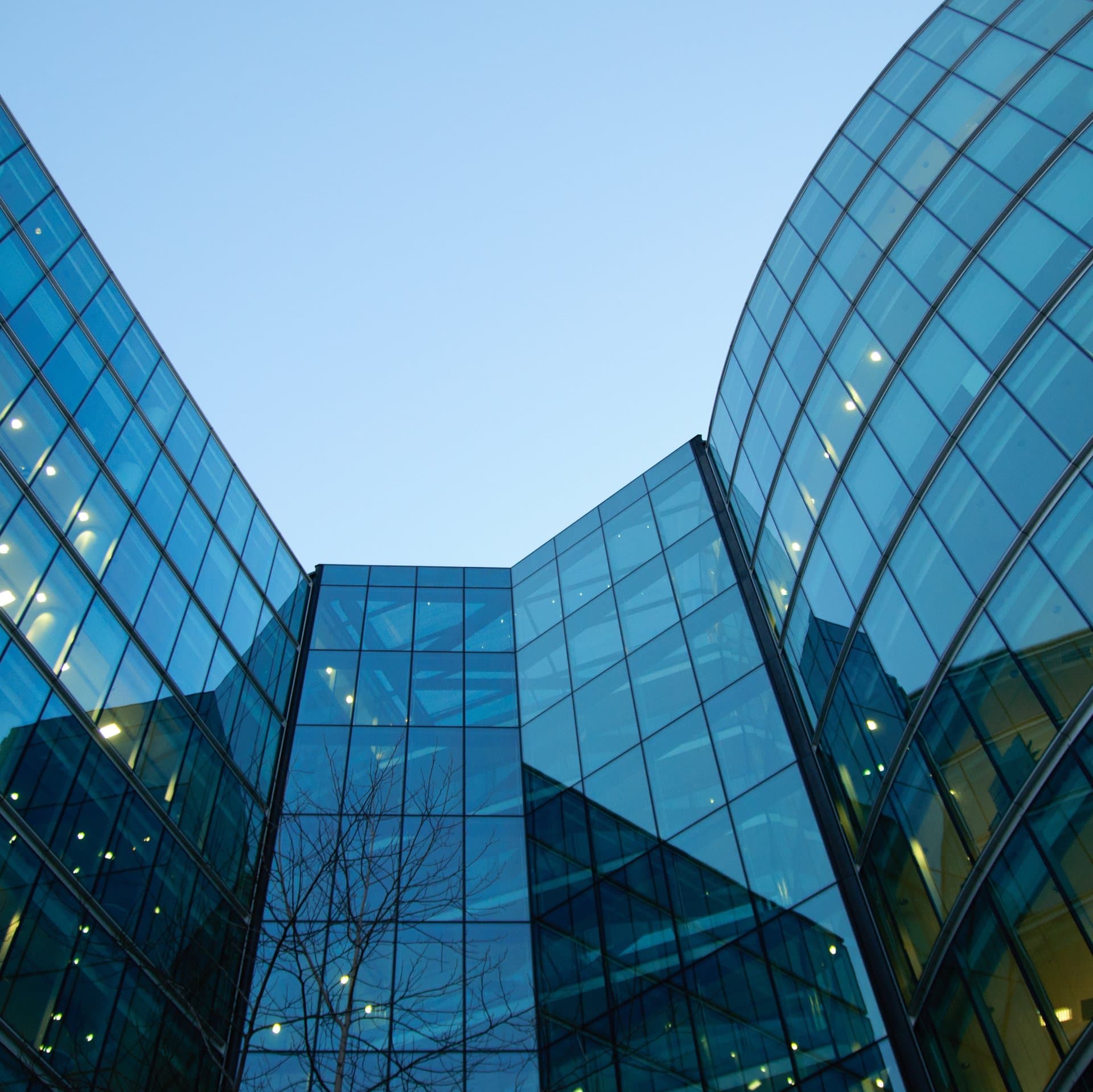 Modern architecture at twilight